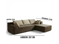 Clearance Sofá de sala Luna 3 lugares - branco areia direita Branco sujo