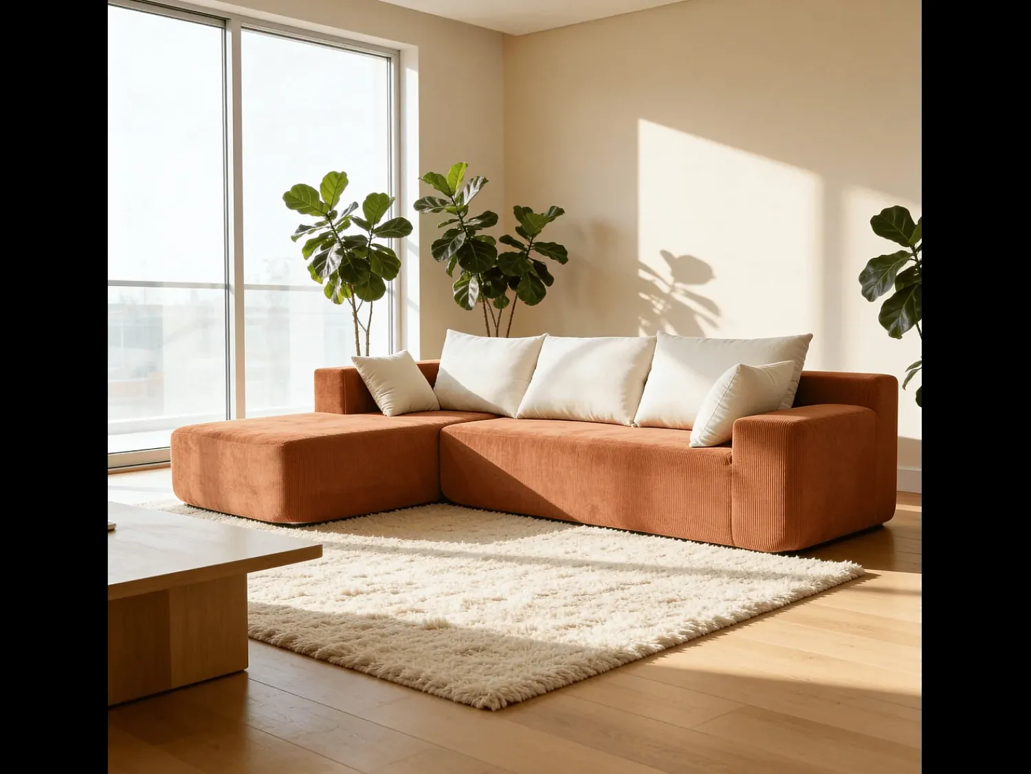 Sofá* Sofá de sala Luna 3 lugares - laranja branco esquerda Cor de laranja