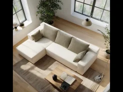 Sofá de sala Luna 3 lugares - branco areia esquerda Branco sujo