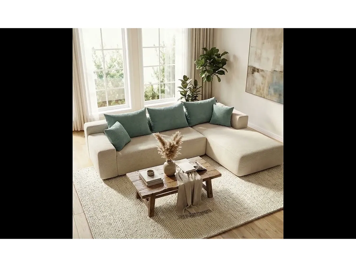 Discount Sofá de sala Luna Branco 3 lugares - sálvia direita Branco sujo