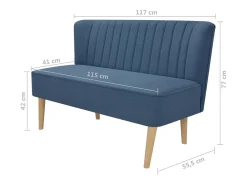 Sofá| Sofá de tecido 117x55,5x77 cm PT953863 Azul