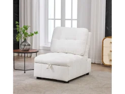Sofá|ModernLuxe Sofá de um lugar - 68x95x76 cm - encosto ajustável - profundidade do assento ajustável - Branco