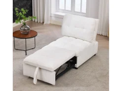 Sofá|ModernLuxe Sofá de um lugar - 68x95x76 cm - encosto ajustável - profundidade do assento ajustável - Branco