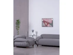 Nest Dream Sofá de um lugar estofado em tecido Sherpa - Olympia - Cinza^ Sofá