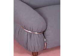Nest Dream Sofá de um lugar estofado em tecido Sherpa - Olympia - Cinza^ Sofá