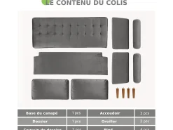DripeX Sofá de veludo cinza de 2 - sofá de veludo cinza, mini sofá de quarto, com apoios de braços cônicos e pés, uma região lombar - 148,5x78x85cm^ Sofá