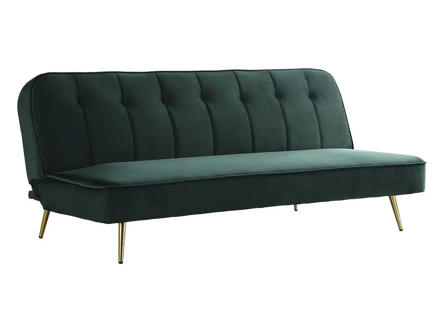 Habitat et jardin Sofá de veludo Clic Clac "James" - 180 x 83 x 75 cm - 3 lugares - escuro.^ Sofá