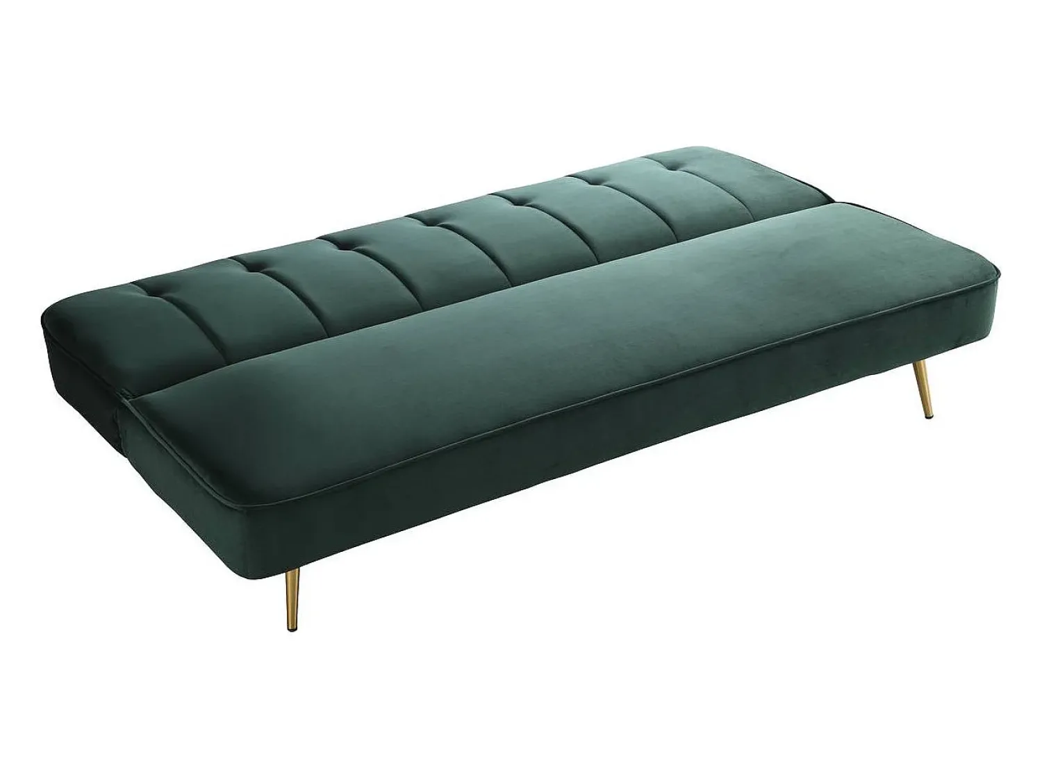 Habitat et jardin Sofá de veludo Clic Clac "James" - 180 x 83 x 75 cm - 3 lugares - escuro.^ Sofá