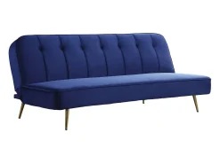 Habitat et jardin Sofá de veludo Clic Clac "James" - 180 x 83 x 75 cm - 3 lugares - escuro Azul