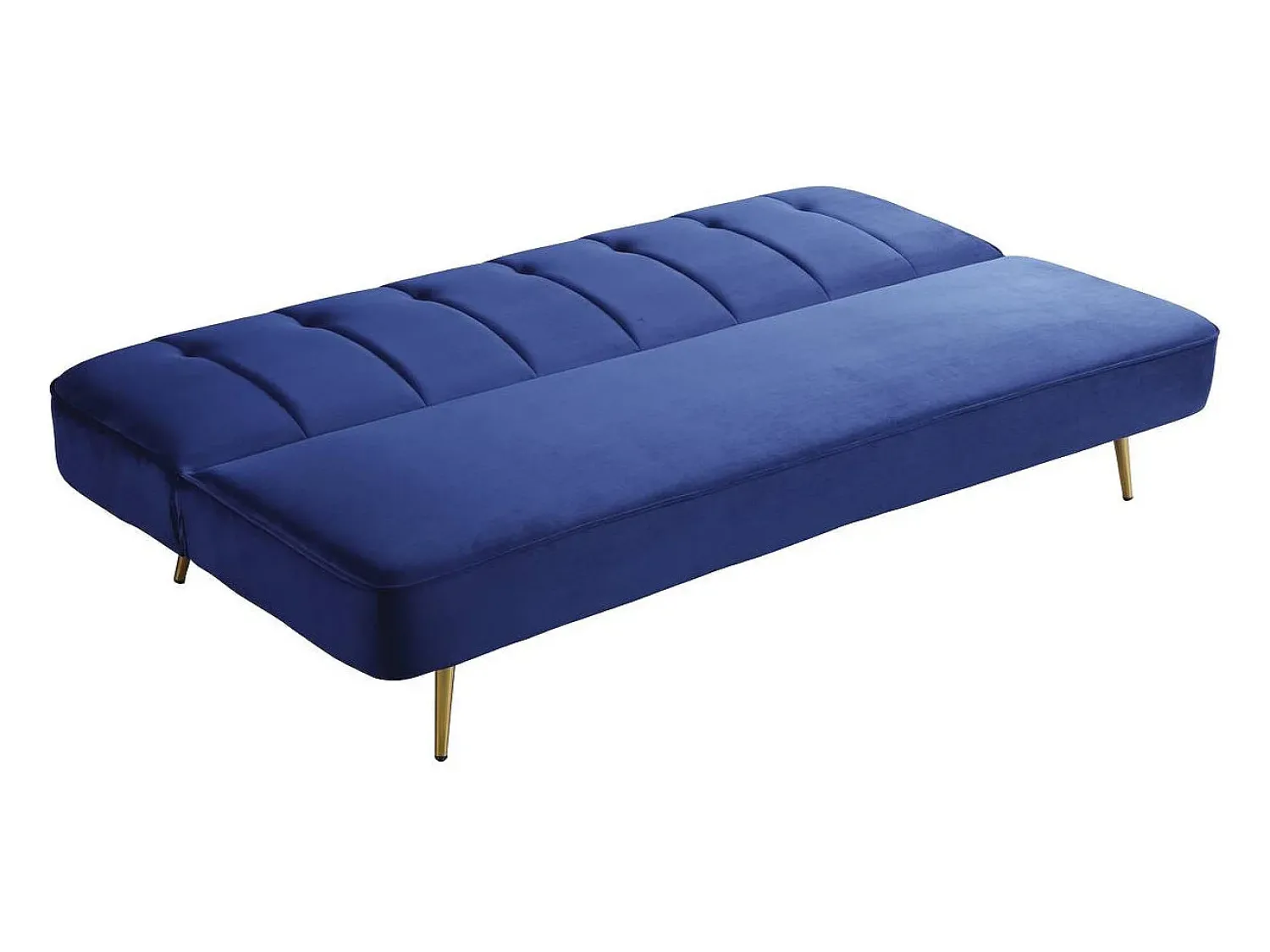 Habitat et jardin Sofá de veludo Clic Clac "James" - 180 x 83 x 75 cm - 3 lugares - escuro Azul