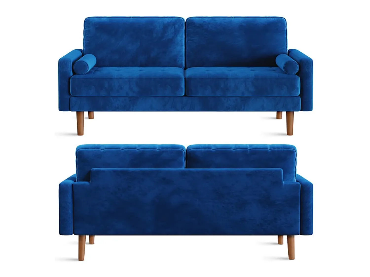 Sofá*DripeX Sofá de veludo direito e madeira maciça - 3 lugares - carga máxima 300kg - 176x78x85cm Azul
