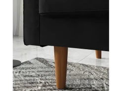 Sofá|DripeX Sofá de veludo de 2 - sofá, sofá moderno da sala de estar, com apoios de braços cônicos e pés, uma parte de baixo - 148,5x78x85cm Preto