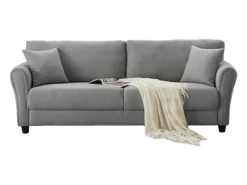Sofá|Concept-Usine Sofá Direito 4 Lugares Cinza Claro Lucerna - Estilo Contemporâneo e Conforto Excepcional Cinzento claro
