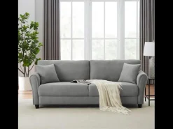 Sofá|Concept-Usine Sofá Direito 4 Lugares Cinza Claro Lucerna - Estilo Contemporâneo e Conforto Excepcional Cinzento claro