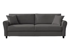 Sale Concept-Usine Sofá direito de 4 lugares em tecido cinza escuro LUCERNE - Estilo Contemporâneo e Conforto Excecional Cinzento