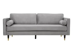 Sofá|Concept-Usine Sofá direito de design vintage de 3 lugares em veludo cinza claro NALHA - Estilo Escandinavo Cinzento claro