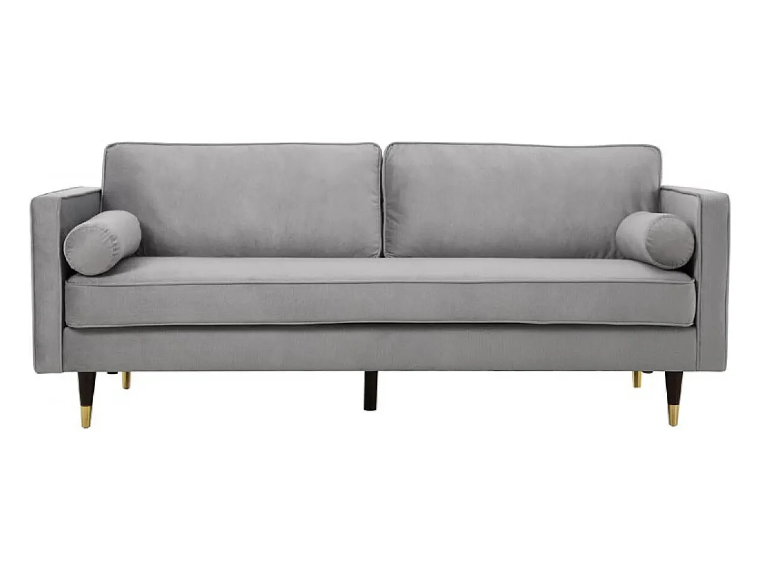 Sofá|Concept-Usine Sofá direito de design vintage de 3 lugares em veludo cinza claro NALHA - Estilo Escandinavo Cinzento claro
