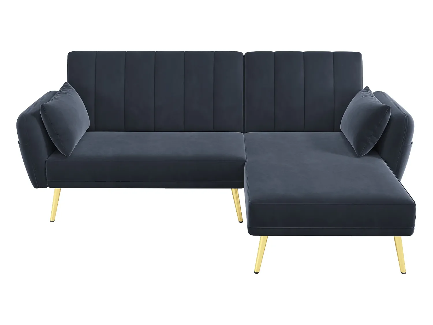 Sofá|ModernLuxe Sofá dobrável moderno - Sofá em L - Sofá-cama com canto adicional - Preto