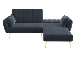 Sofá|ModernLuxe Sofá dobrável moderno - Sofá em L - Sofá-cama com canto adicional - Preto