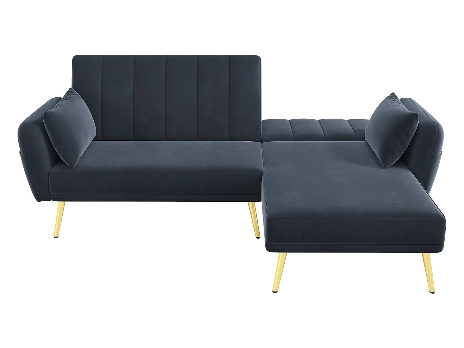 Sofá|ModernLuxe Sofá dobrável moderno - Sofá em L - Sofá-cama com canto adicional - Preto