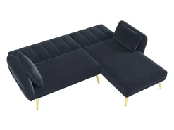 Sofá|ModernLuxe Sofá dobrável moderno - Sofá em L - Sofá-cama com canto adicional - Preto