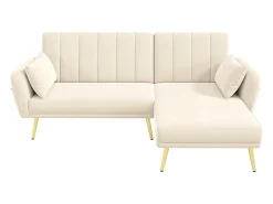 Sofá|ModernLuxe Sofá dobrável moderno - Sofá em L - Sofá-cama com canto adicional - Bege