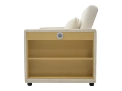 ModernLuxe Sofá dobrável moderno para 2 pessoas - com porta-copos - com portas de carregamento USB - com almofadas - tecido de pelúcia -^ Sofá