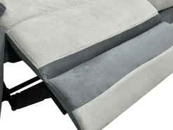 Vente-unique Sofá e cadeirão relax em microfibra Cinza claro e antracite - TALCA^ Sofá