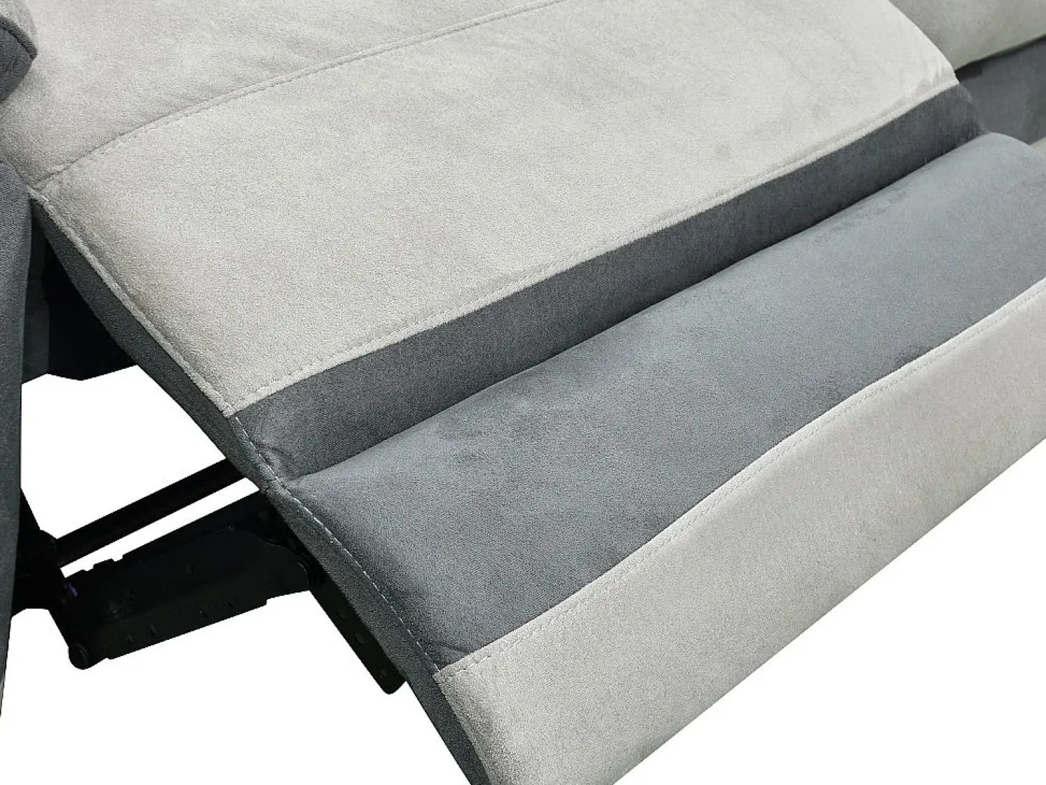 Vente-unique Sofá e cadeirão relax em microfibra Cinza claro e antracite - TALCA^ Sofá