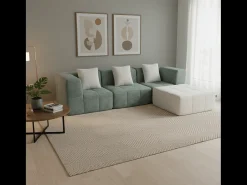 Sofá Eden Completo 3 lugares - sálvia branco^ Sofá
