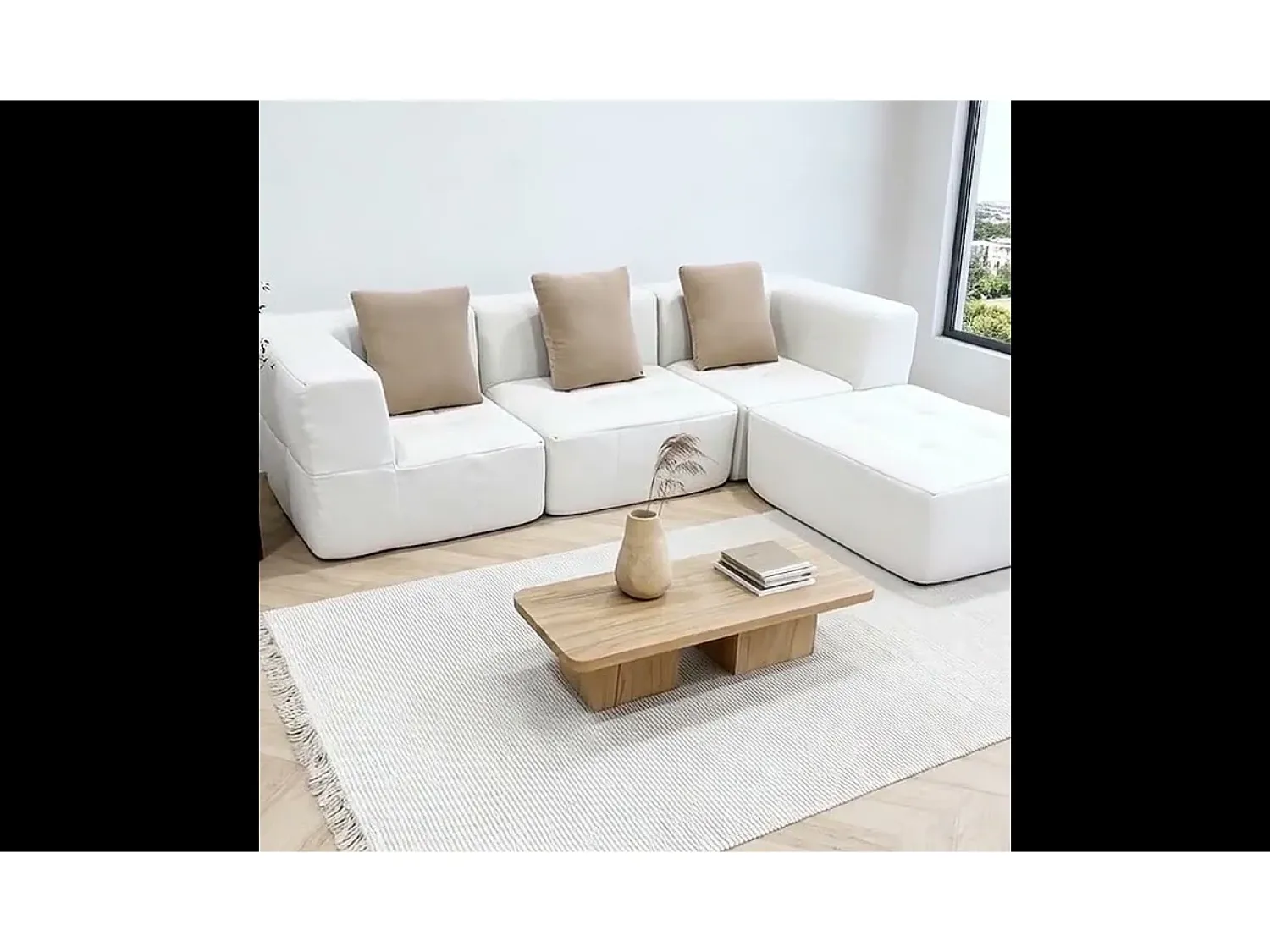 Sofá* Sofá Eden Completo 3 lugares - branco Bege / Branco sujo