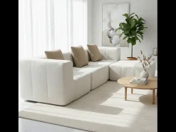 Sofá* Sofá Eden Completo 3 lugares - branco Bege / Branco sujo