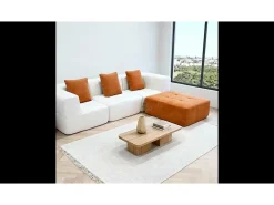 Sofá Eden Completo 3 lugares - branco laranja Branco sujo
