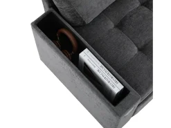 Sofá|ModernLuxe Sofá em L com sofá-cama arquivado - com espaço de armazenamento - carregamento USB - 2 almofadas - Cinza Cinzento