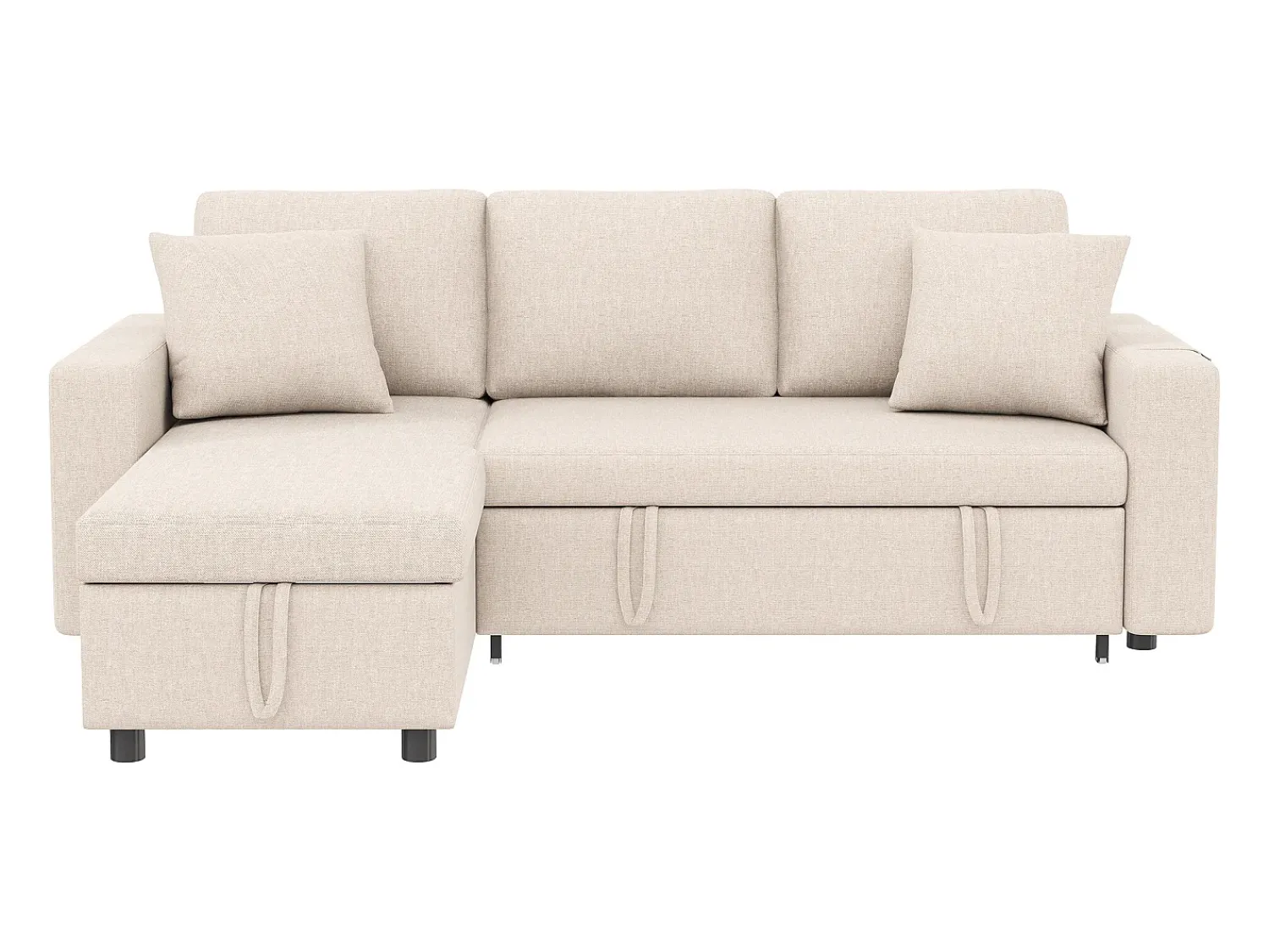 ModernLuxe Sofá em L 219.5x142.5x83cm - com armazenamento - com função repouso - intercambiável esquerda e direita -^ Sofá