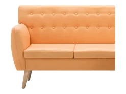 Sofá*vidaxl Sofá em tecido c/ forma de L 171,5x138x81,5 cm laranja Cor de laranja