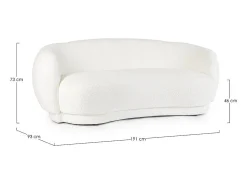 Sofá* Sofá em tecido com efeito bouclé - TECLA Branco