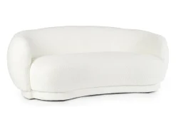 Sofá* Sofá em tecido com efeito bouclé - TECLA Branco