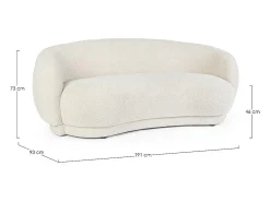 Sofá| Sofá em tecido com efeito bouclé natural - TECLA Bege