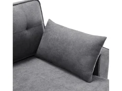 ModernLuxe Sofá em U 270x130x86 cm - Sofá acolchoado - Tecido de algodão e linho - Com porta-copos - Dois compartimentos de arrumação - Cinza^ Sofá