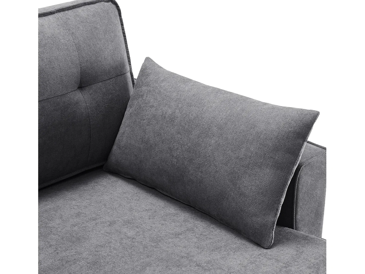 ModernLuxe Sofá em U 270x130x86 cm - Sofá acolchoado - Tecido de algodão e linho - Com porta-copos - Dois compartimentos de arrumação - Cinza^ Sofá