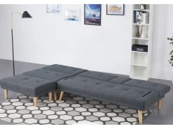 Concept-Usine Sofá escandinavo conversível e modular de 5 lugares em tecido cinza STOCKHOLM^ Sofá
