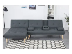Concept-Usine Sofá escandinavo conversível e modular de 5 lugares em tecido cinza STOCKHOLM^ Sofá