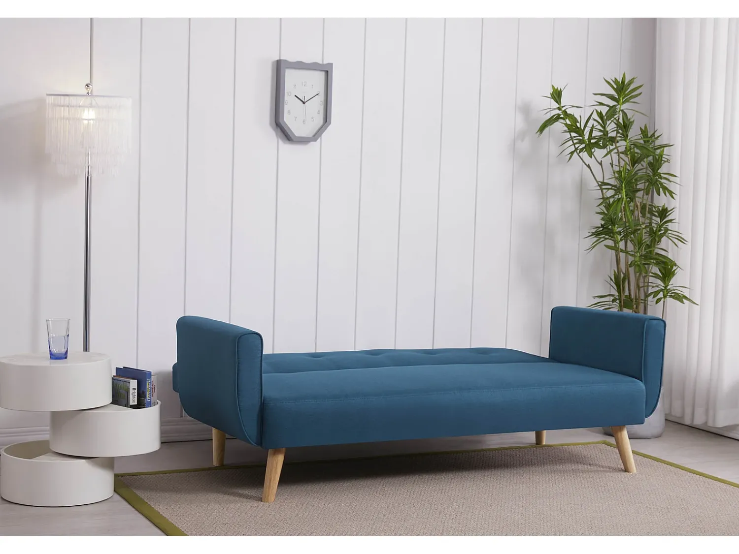Sofá|Concept-Usine Sofá Escandinavo Conversível 3 Lugares Azul Pato BERLIM Moderno e Confortável Azul esverdeado