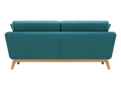 Sofá|Concept-Usine Sofá Escandinavo de 3 Lugares Azul Pato HOGA com Almofadas - Design Atípico e Confortável Azul esverdeado