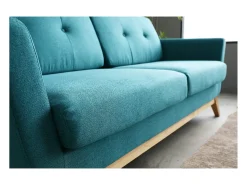 Sofá|Concept-Usine Sofá Escandinavo de 3 Lugares Azul Pato HOGA com Almofadas - Design Atípico e Confortável Azul esverdeado