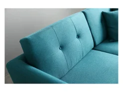 Sofá|Concept-Usine Sofá Escandinavo de 3 Lugares Azul Pato HOGA com Almofadas - Design Atípico e Confortável Azul esverdeado