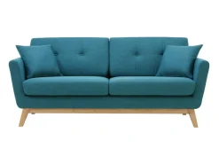 Sofá|Concept-Usine Sofá Escandinavo de 3 Lugares Azul Pato HOGA com Almofadas - Design Atípico e Confortável Azul esverdeado