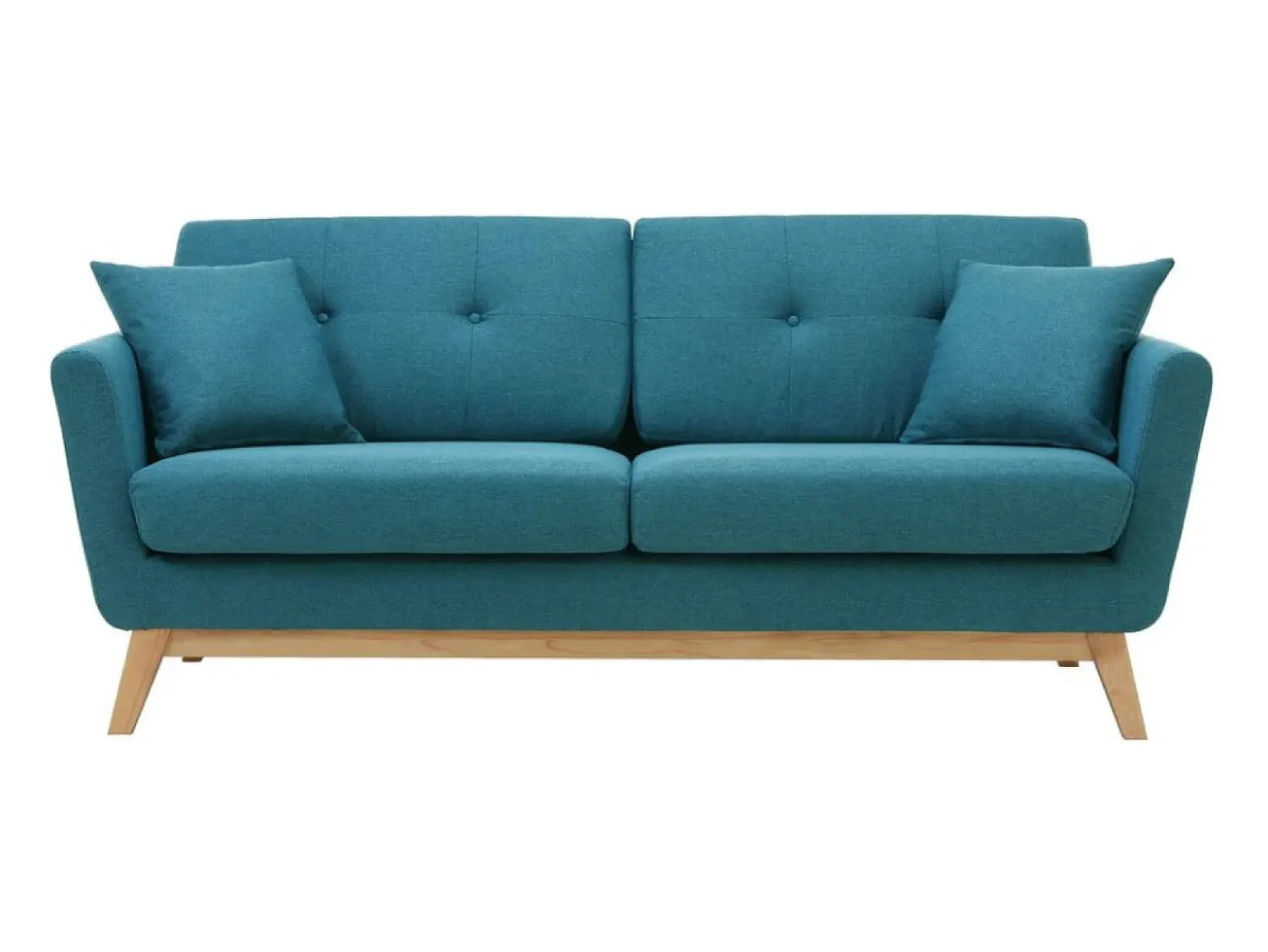 Sofá|Concept-Usine Sofá Escandinavo de 3 Lugares Azul Pato HOGA com Almofadas - Design Atípico e Confortável Azul esverdeado