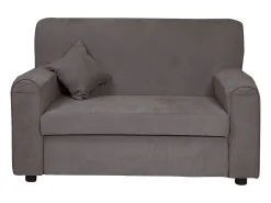 Clearance Dmora Sofá fixo 0, Sofá moderno de sala de 2 lugares em tecido, com braços e 2 almofadas incluídas, Fabricado na Itália, 125x73h85 cm, Cinza Cinzento